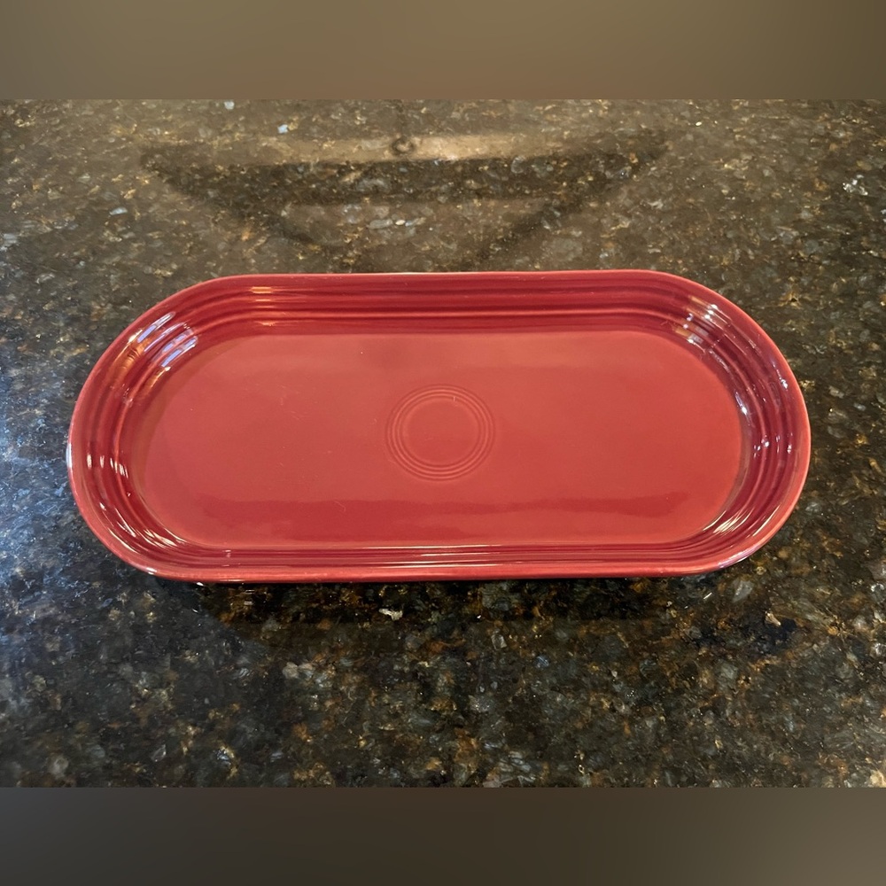 Fiesta Ware Burgundy Corn Cob/Relish Serving Platter